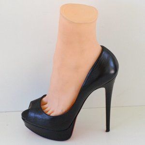 Christian Louboutin Black Lady Peep Leather